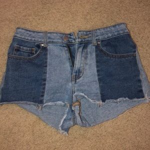 Bullhead Denim High Rise Patchwork Mom Short